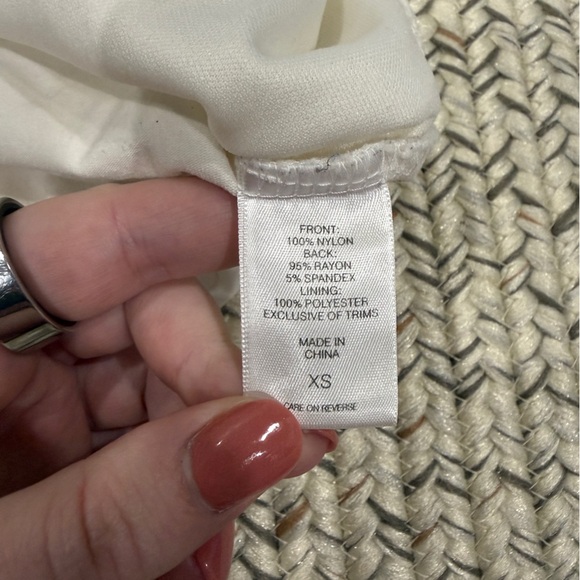 New York and Company White Lace Cap Sleeve Blouse - Picture 8 of 11